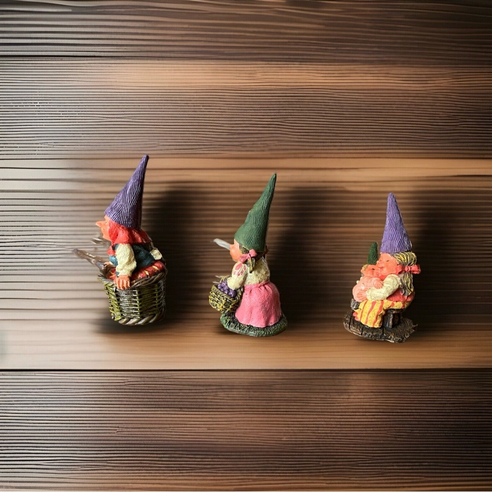 Mini Garden Gnomes Set 2.5” Tall Set Of 3 - Picture 2 of 5